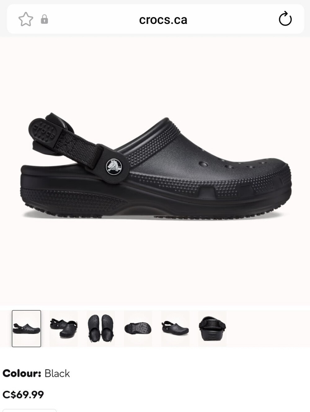 Bran New CROCS Classic Black Clog with Strap